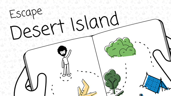 Interactive Desert island escape template