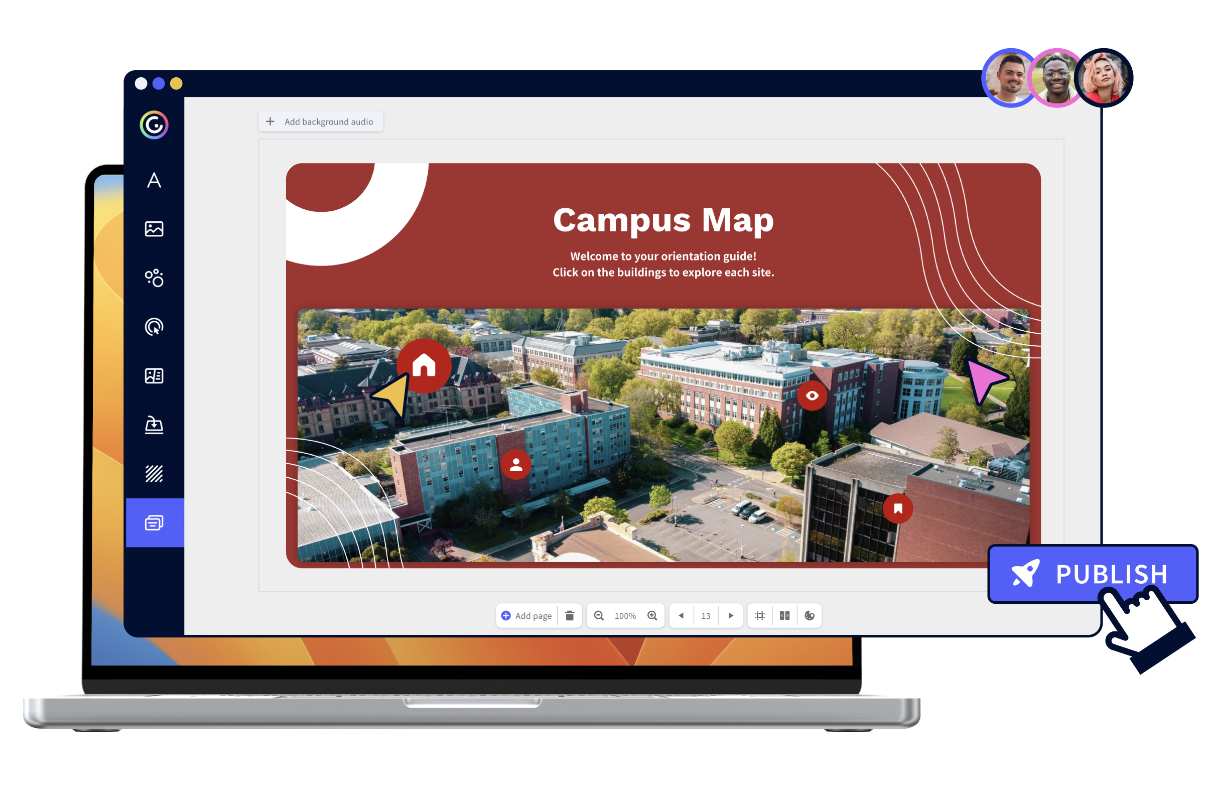 Publication of university template in Genially