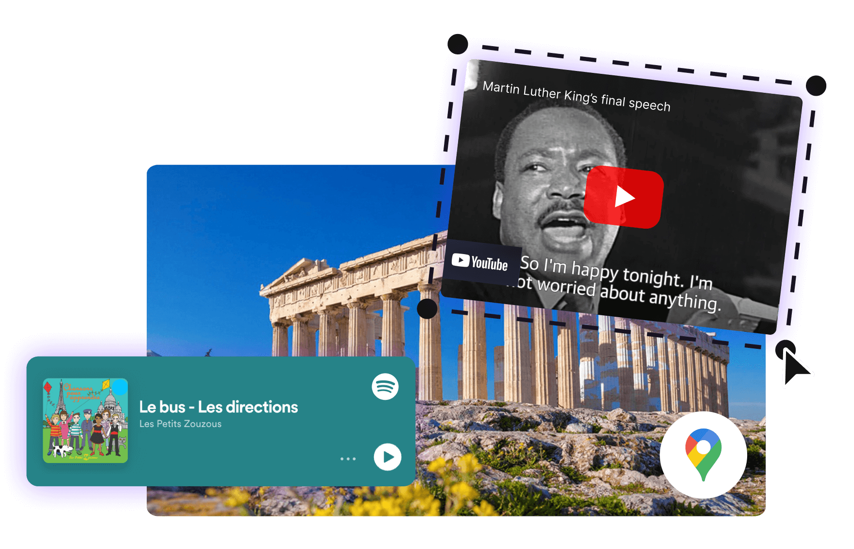 Examples of embedded content on the Genially platform